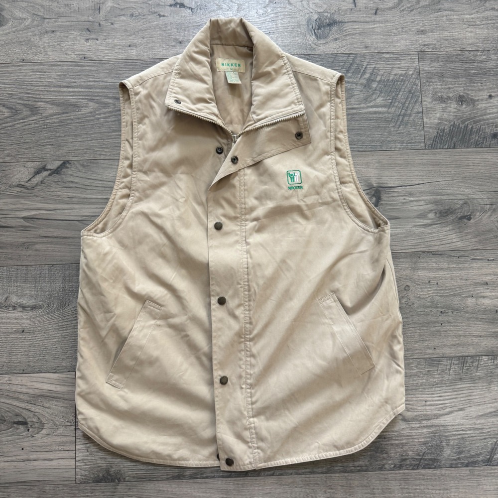 Vintage Nikken Vest Mens M Quilted Full Zip Snap Insulated Outdoor Hunting USA